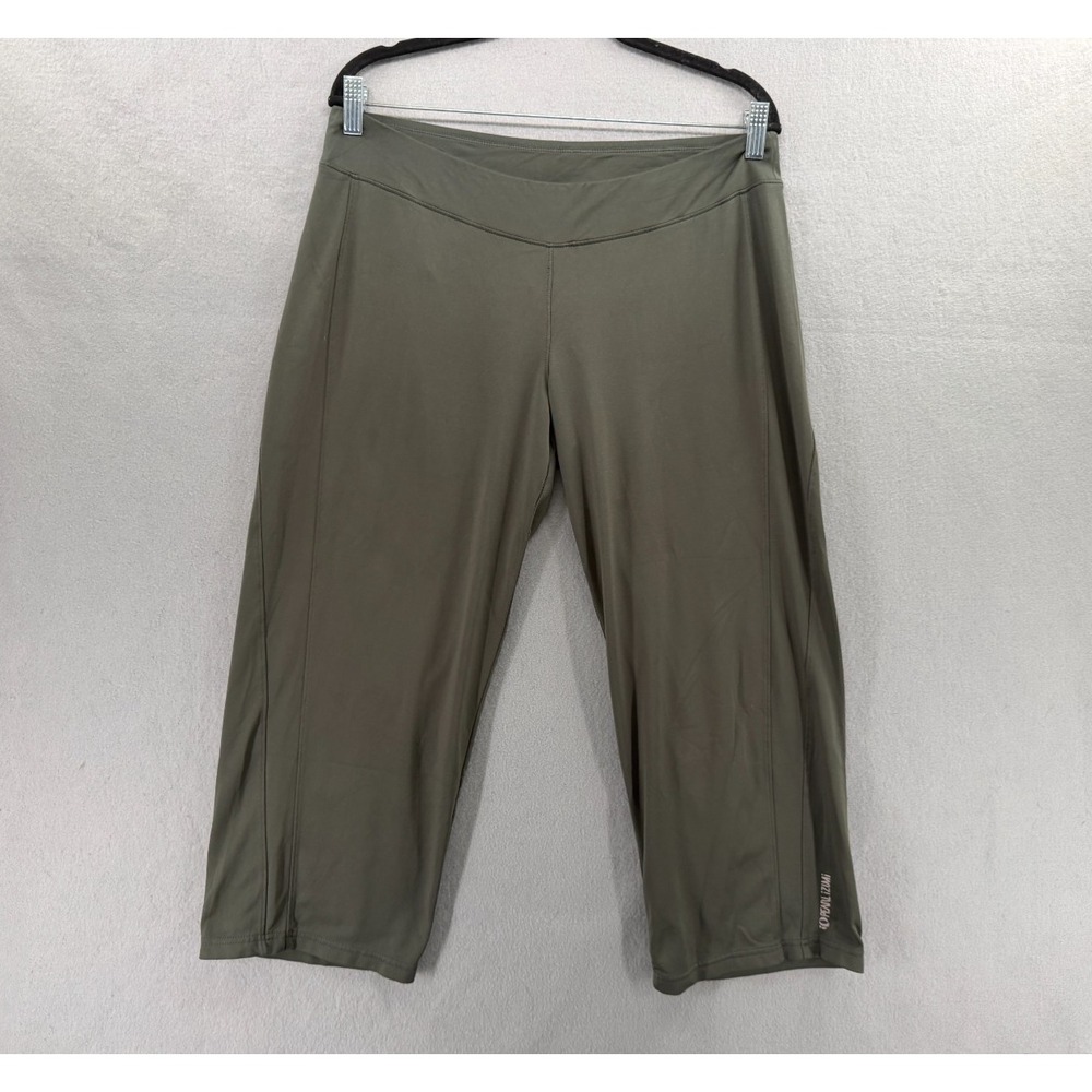Pearl Izumi Cycling Capri Pants Womens L Gray Straight Leg Pull On Relaxed